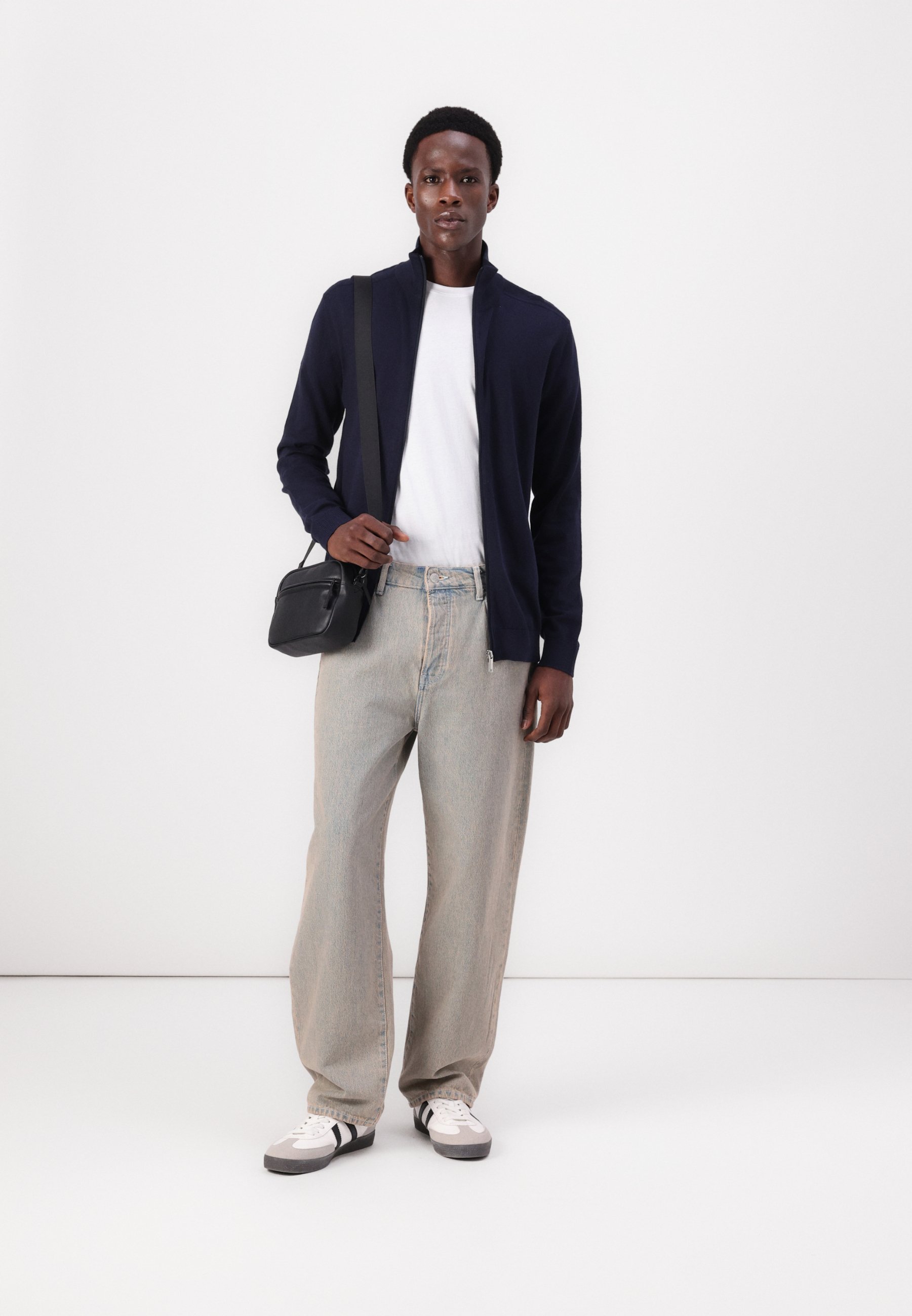 Selected Homme SLHBERG FULL ZIP - Cardigan - navy blazer/dark blue