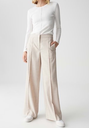MID RISE WIDE LEG WEITER MID RISE - Broek - macadamia