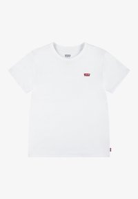 T-shirt di cotone bianco con collo rotondo, maniche corte e piccolo logo rosso Levi's sul lato sinistro del petto. Presenta una vestibilità standard.