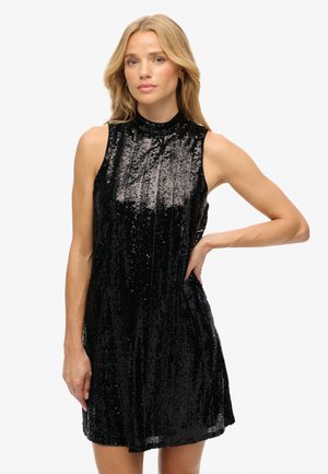 SEQUIN A LINE MINI - Cocktailjurk - black sequin