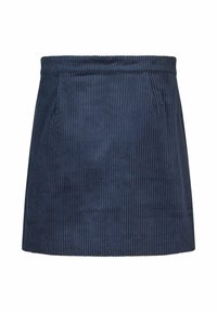 Jūras spēku korduroja mini svārki ar vertikālu rievotu tekstūru, elastīgu jostu un divām sānu kabatām. Vienkārša, taisna dizaina forma bez rotājumiem.