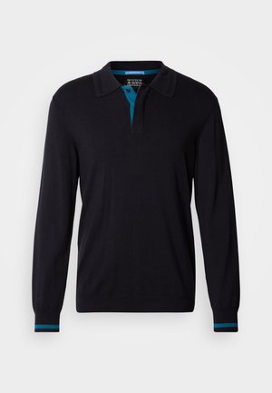 Scotch & Soda LONG SLEEVE POLO - Striktrøje - anthracite