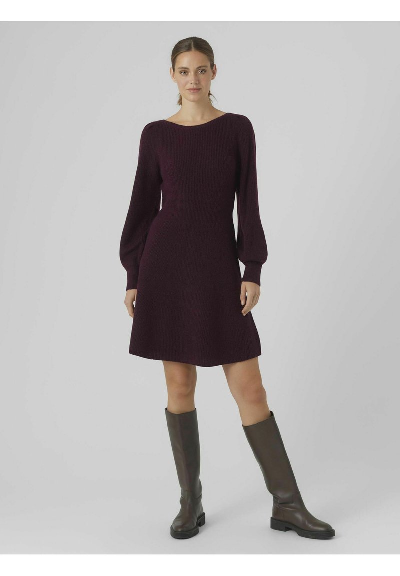 Vero Moda VMFLAVOUR - Stickad klänning - winetasting