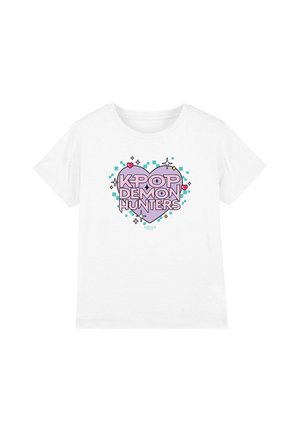 NETFLIX, KPOP DEMON HUNTERS PIXEL HEART UNISEX - Print T-shirt - white