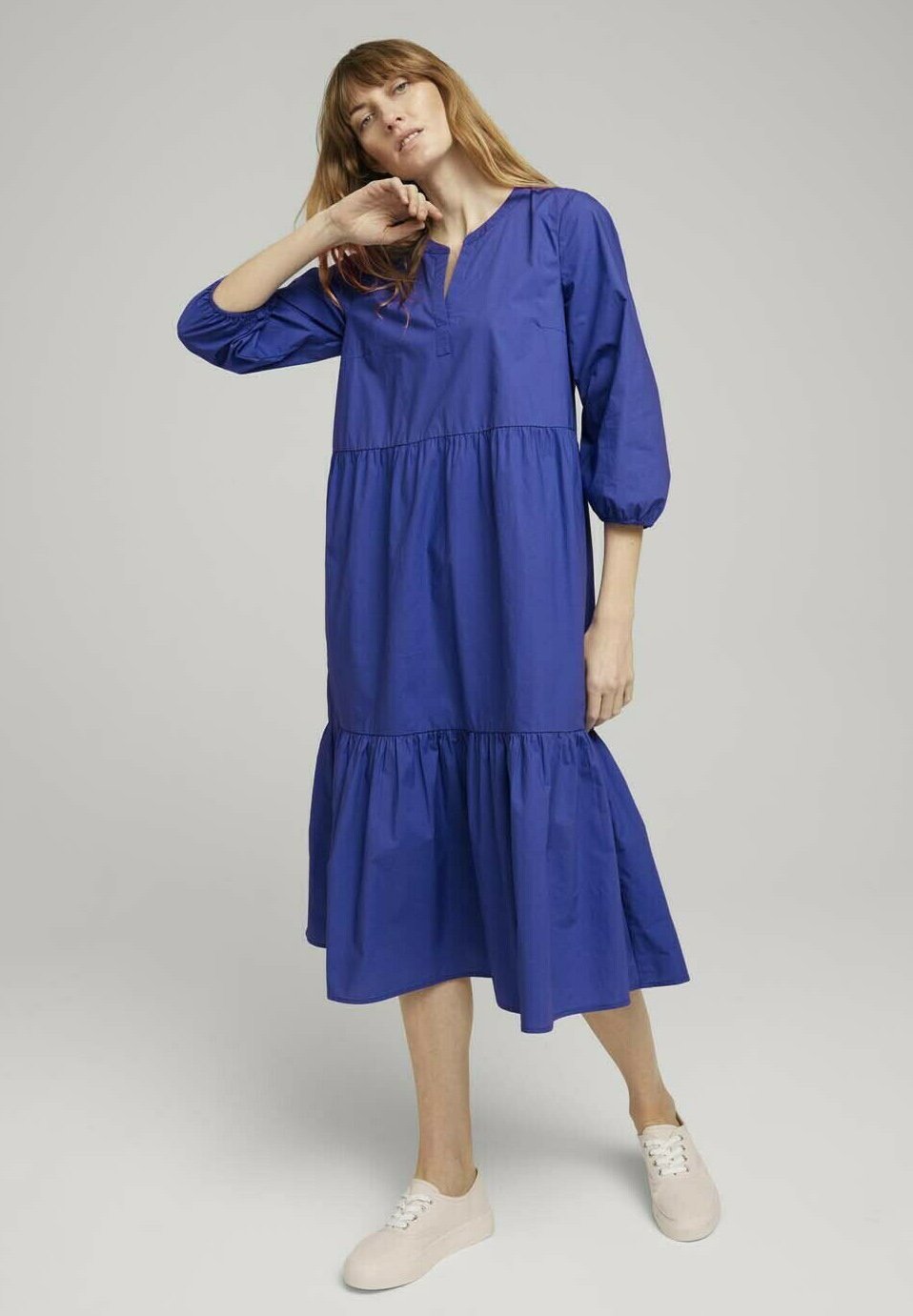 Tom Tailor Freizeitkleid Anemone Blue Dunkelblau Zalando De 