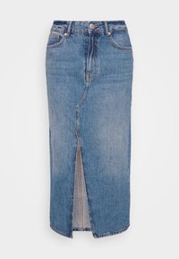 ONLBIANCA MIDI SLIT SKIRT - Gonna a tubino - medium blue denim/green cast