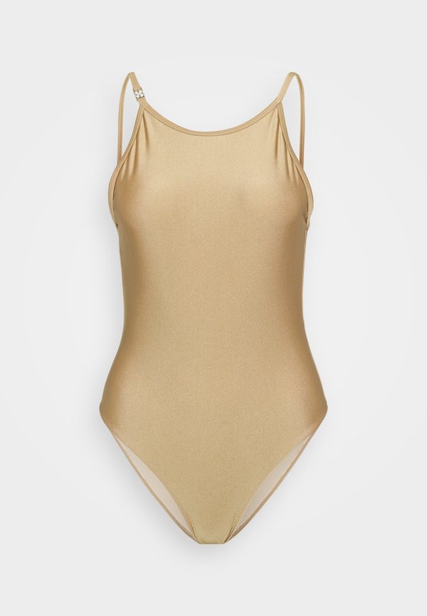 DEEP BACK SHIMMER SWIMSUIT - Swimsuit - canvas beige3