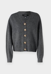 VMLEAF V-NECK - Cardigan - dark grey melange