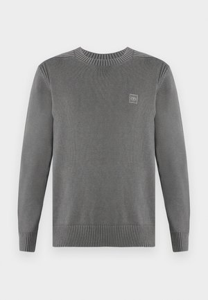 TOM TAILOR WASHED CREWNECK - Stickad tröja - dark grey
