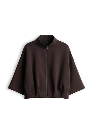 OPUS, CROPPED O-SHAPE - Zip-up sweatshirt - affogato