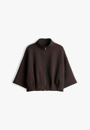 OPUS, CROPPED O-SHAPE - Felpa con zip - affogato