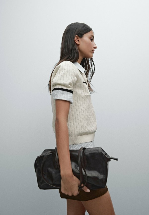 POINTELLE WITH SHORT SLEEVES - Print T-shirt - beige4