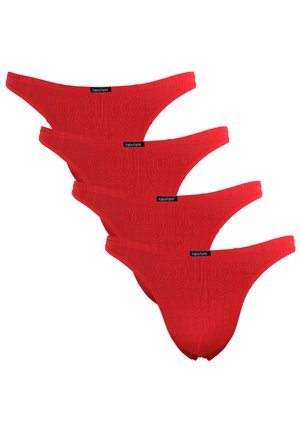 4ER PACK HERREN STRING TANGA ENG ANLIEGEND STRETCH - Briefs - rot