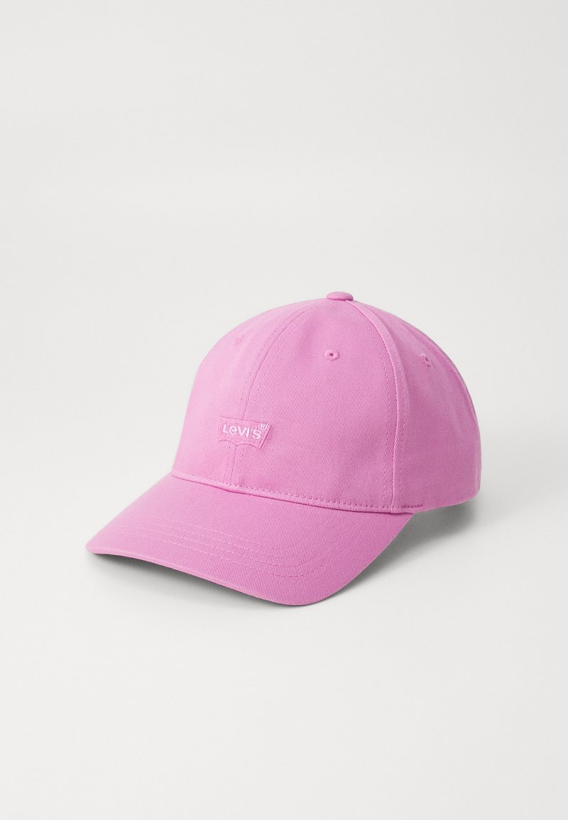 Rózsaszín pamut baseball sapka ívelt napellenzővel és állítható pánttal. A front panelen egy kis hímzett Levi's logo található.
