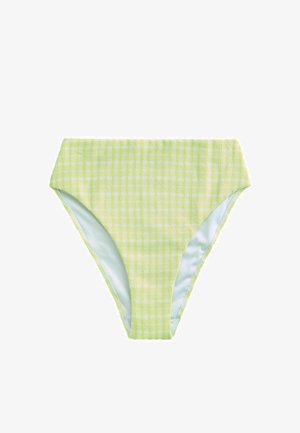 Next, HIGH WAIST LEG BIKINI BOTTOMS - Bikinibukser - lime green gingham crinkle