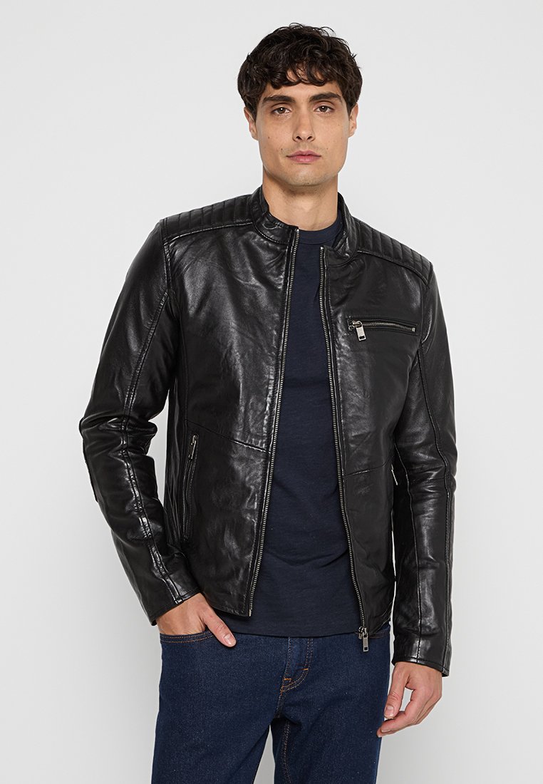 Lee Cooper Leren jas zwart