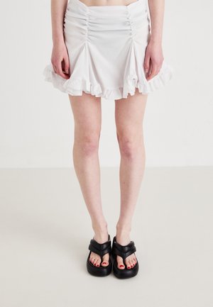 GATHERED SKIRT - Minisukňa - white