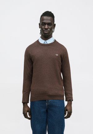 CLASSIC C NECK - Pulóver - brown melange