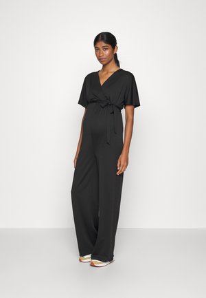 SHORT SLEEVE WRAP JUMPSUIT - Overall / Jumpsuit - black