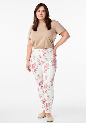 WITH A FLORAL  - Jeans Skinny - w pink aop