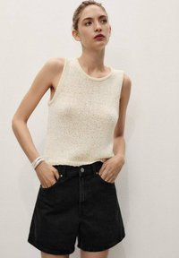 Mango - ZOE - Denim shorts - black denim Thumbnail Image 1