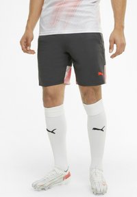 Puma INDIVIDUAL SHORTS - Kurze Sporthose - asphalt-red blast