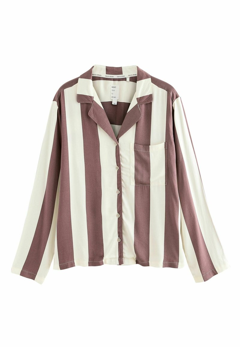 Next BUTTON THROUGH SET - Conjunto de pijama - neutral stripe/marrón ...