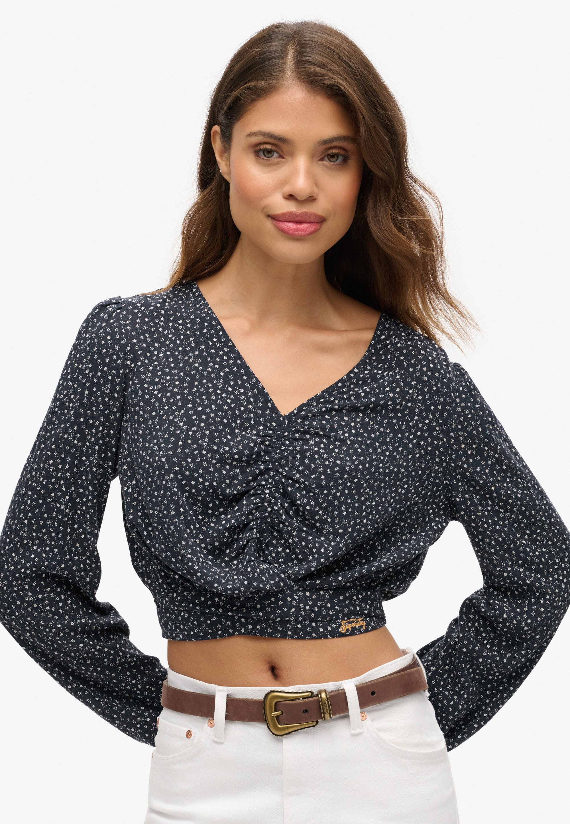Haut Court (cropped) Superdry Femme à Carreaux - Taille S, Occasion En Très Bon état, Style Décontracté