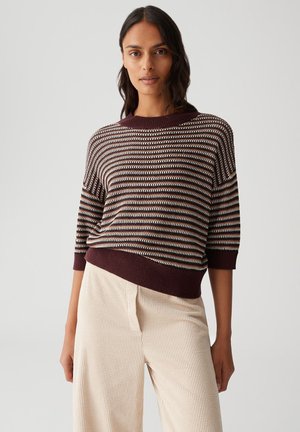 BOXY FIT - Strickpullover - dark grape