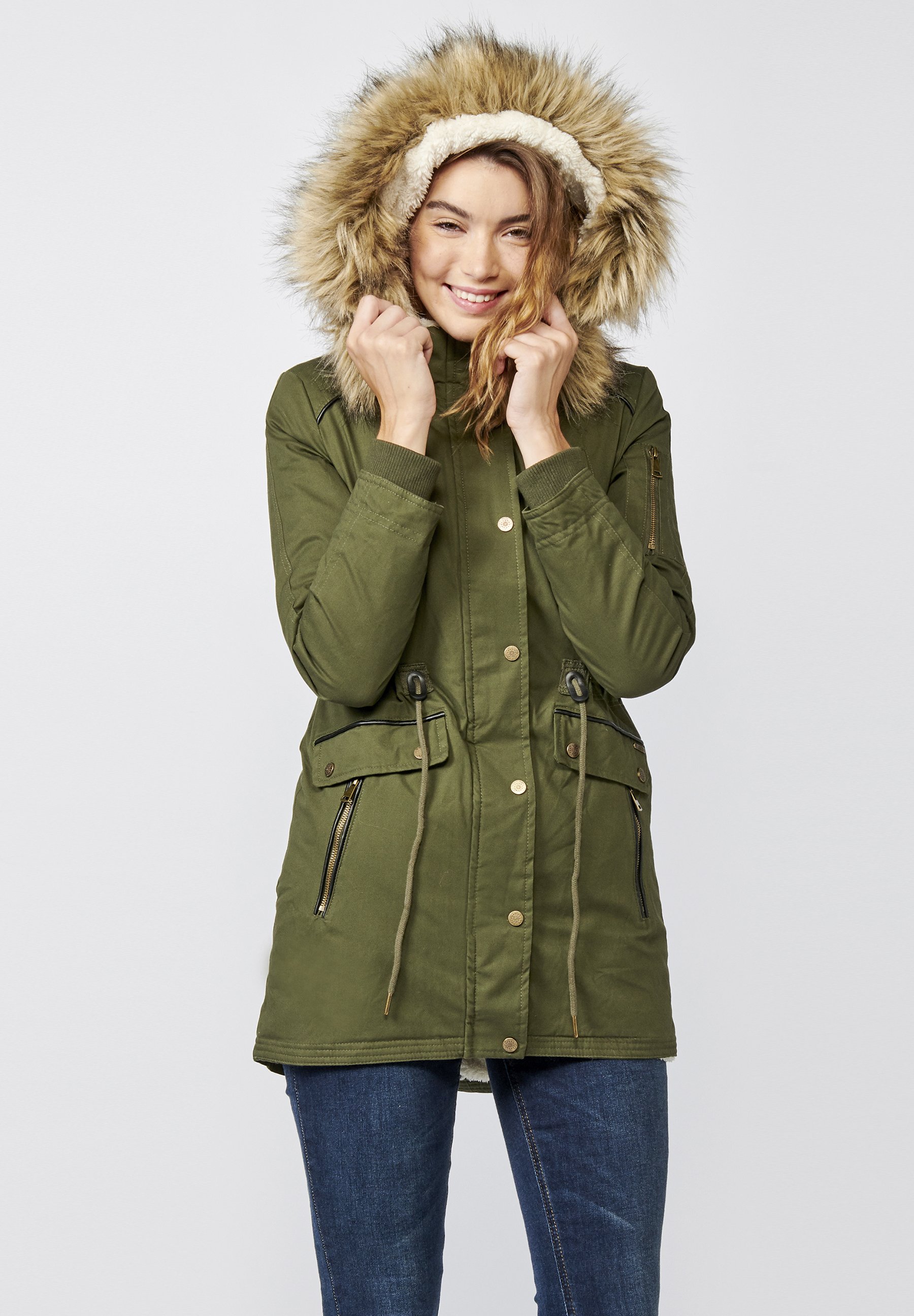 parka verde mujer
