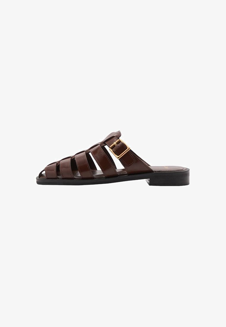 Mango Pantolette flach - brown