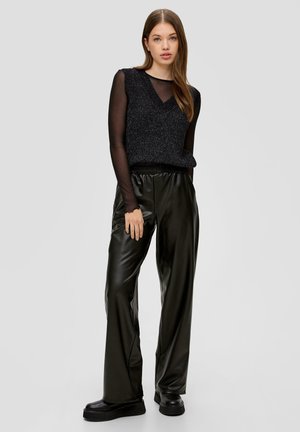 MIT V-NECK - Strickpullover - schwarz