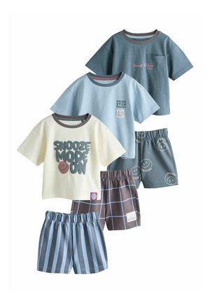 Next, REGULAR FIT - SHORT PYJAMAS 3 PACK . - Pyjama set - grey  ecru slogan