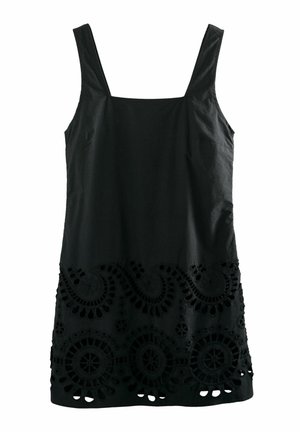 Next SQUARE NECK EMBROIDERED - Denní šaty - black