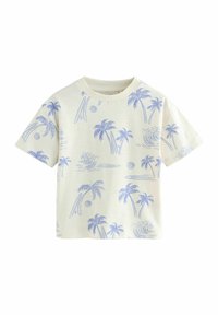 Next - ALL-OVER  - Print T-shirt - white blue palm tree Thumbnail Image 1