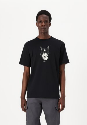 Cleptomanicx GOOD CAT - Print T-shirt - black