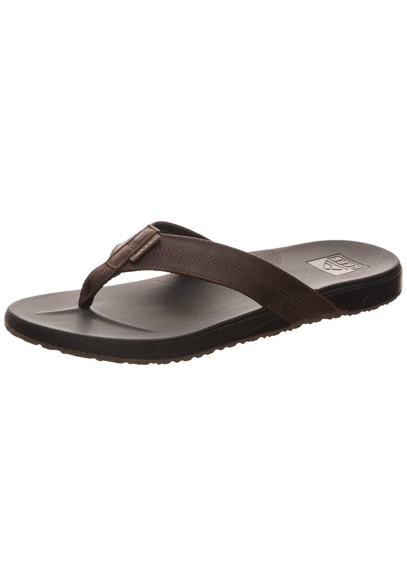 Reef CI8102 Slippers bruin combi FANNING BLACK AND TAN