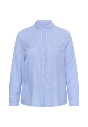 Kaffe Curve, KCAMANDA FUNNEL NECK SHIRT - Chemisier - blue white navy stripes