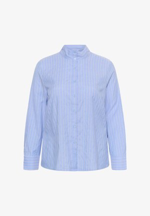 Kaffe Curve, KCAMANDA FUNNEL NECK SHIRT - Chemisier - blue white navy stripes