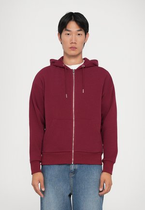 DOUBLE END ZIP HOODIE - Sweatjacke - burgundy