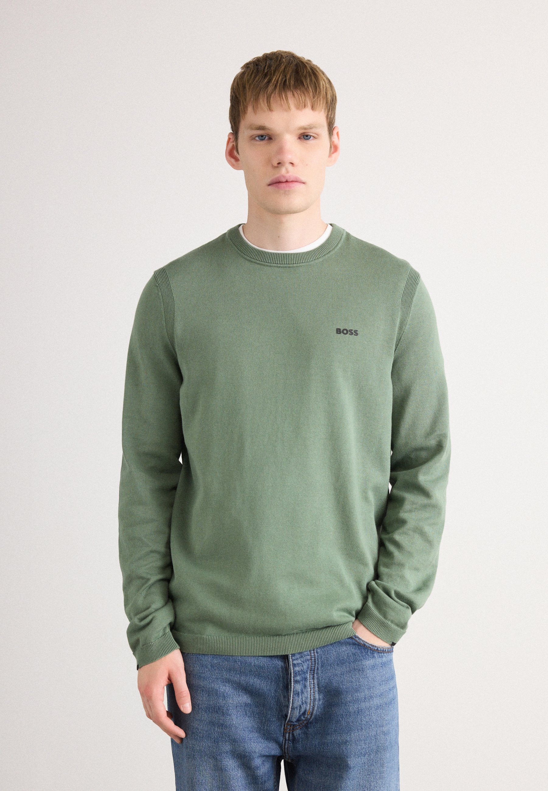 Woolen Sweater Boss Green Pullover BOSS EVER Jumper Open