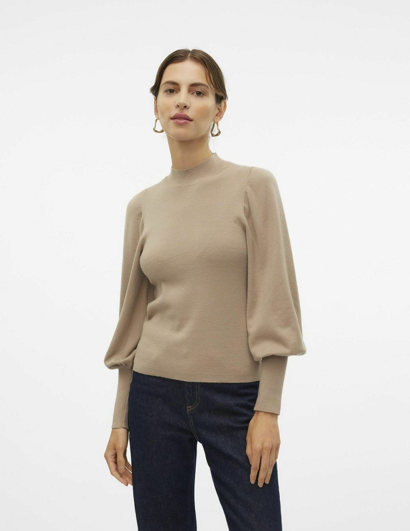 Vero Moda VMHOLLYKARISPUFF HIGHNK GA BOO - Maglione - silver mink