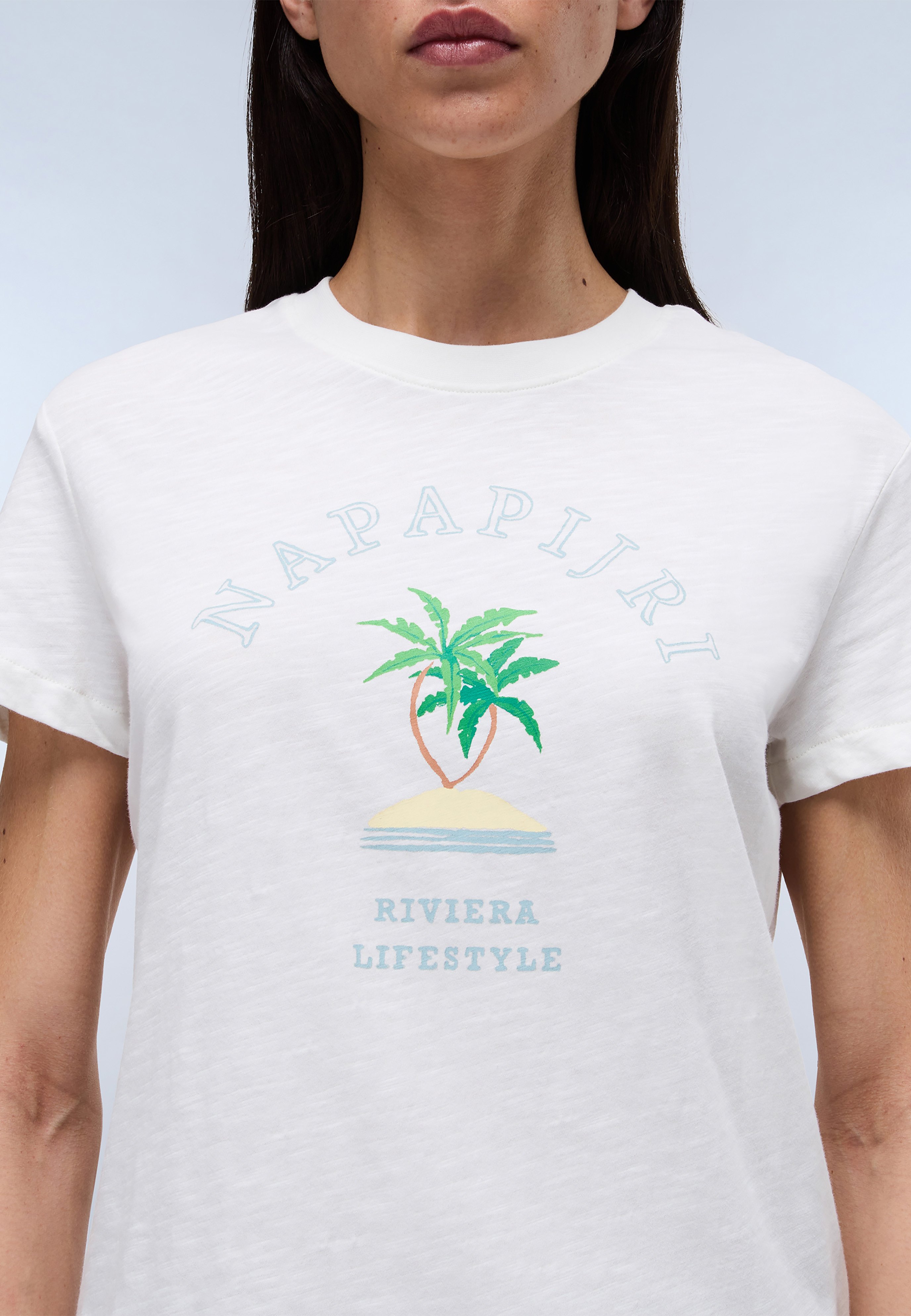 売れ筋商品|||ナパピリ Tシャツ レディース トップス FETE BLACK BEAUTY - Print T-shirt - white Napapijri FETE BLACK BEAUTY - T-shirt print - white/wit