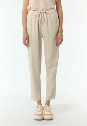 comma casual identity MIT GUMMIZUG - Stoffhose - pfirsich