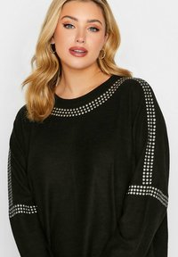 Yours Clothing STUD NECKLINE EMBELLISHED - Pullover - black