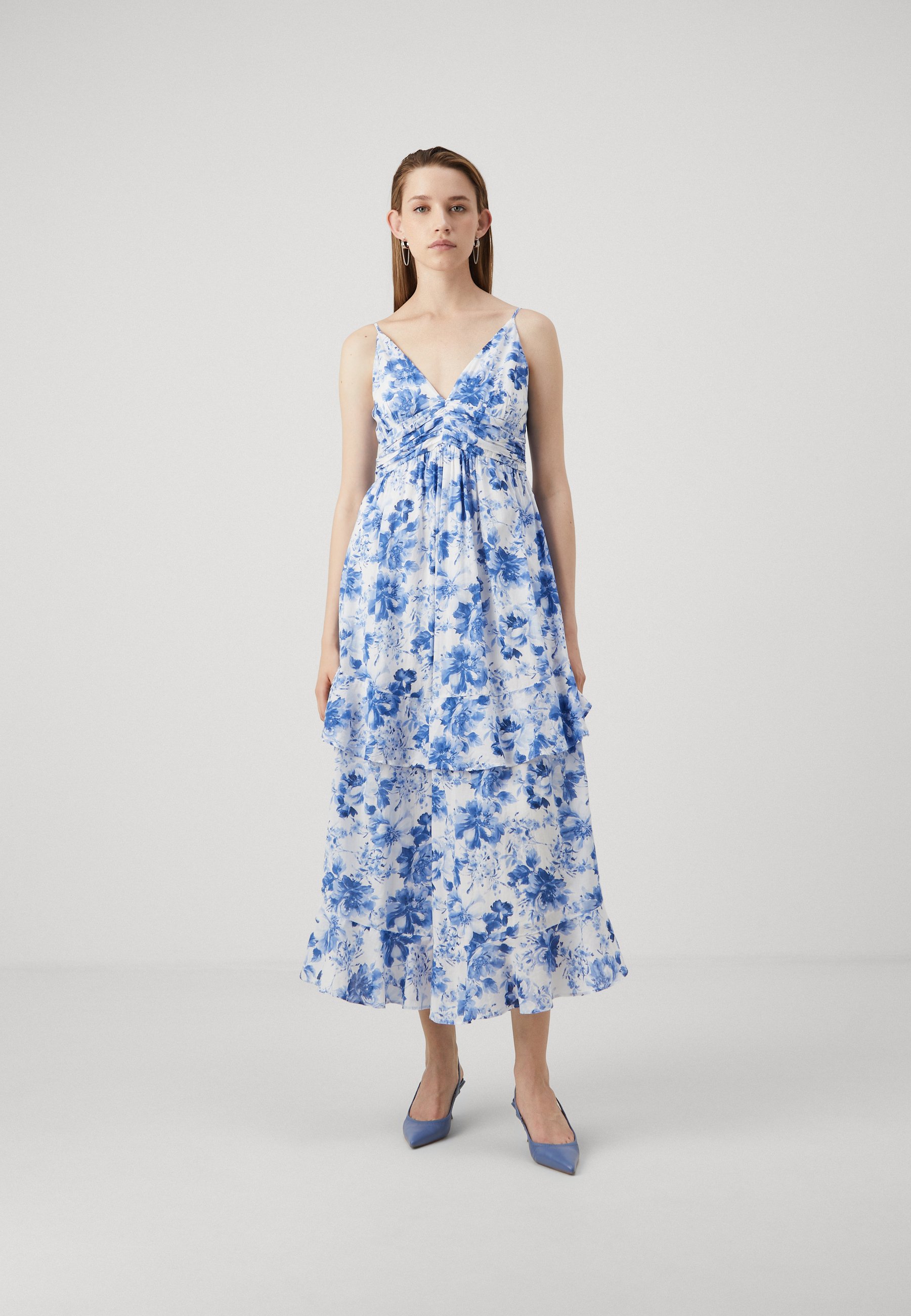 princess polly baby blue dress Heavy Centre Panel Navy Blue Maxi