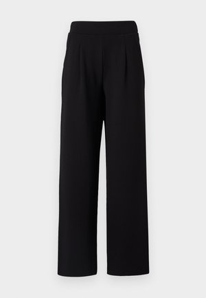 TOM TAILOR DENIM PLEATED PANTS - Trousers - deep black