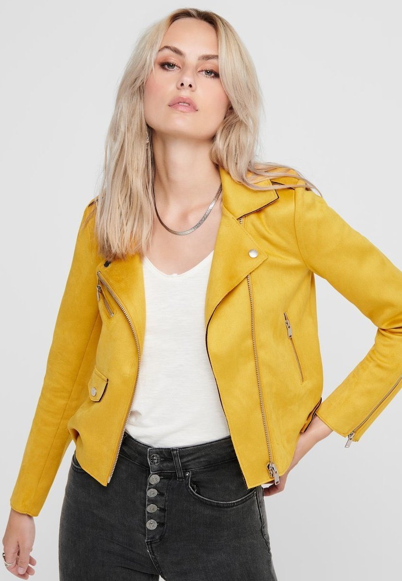 Only Biker - Keinonahkatakki - Golden Yellow/Keltainen - Zalando.fi