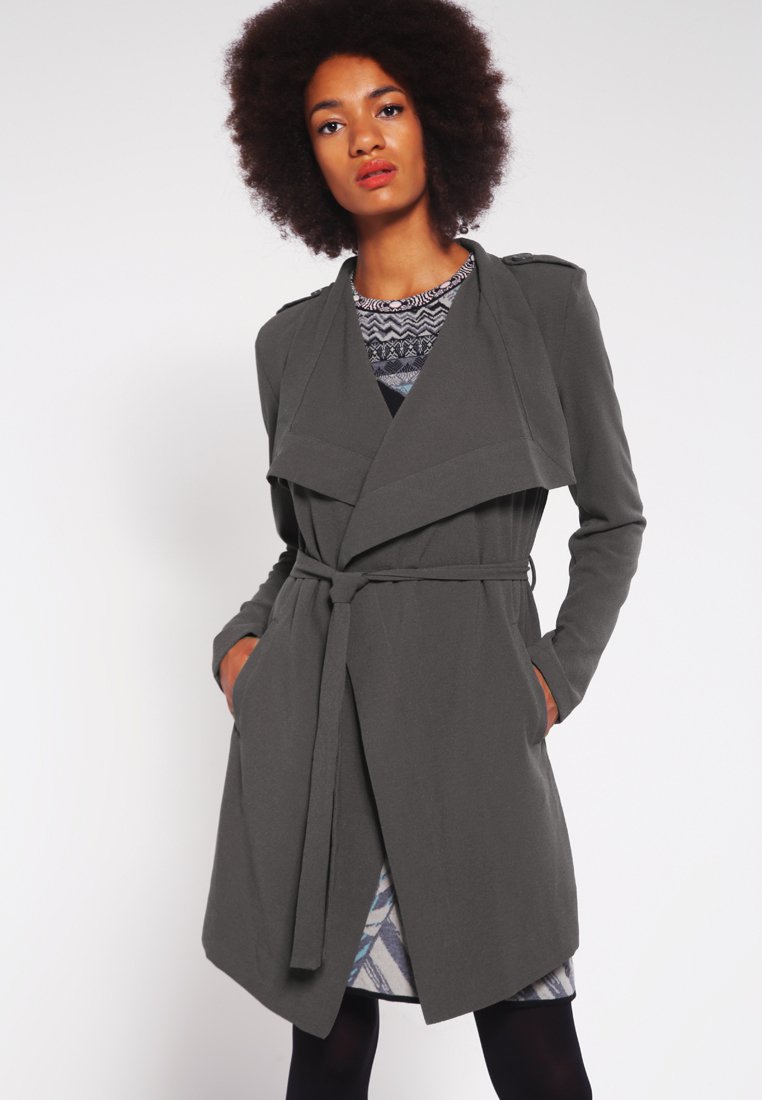 dark grey waterfall coat