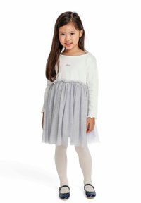 MINOTI - LONG SLEEVE WITH TULLE - Obleka iz džersija - off white grey Miniaturna slika 1